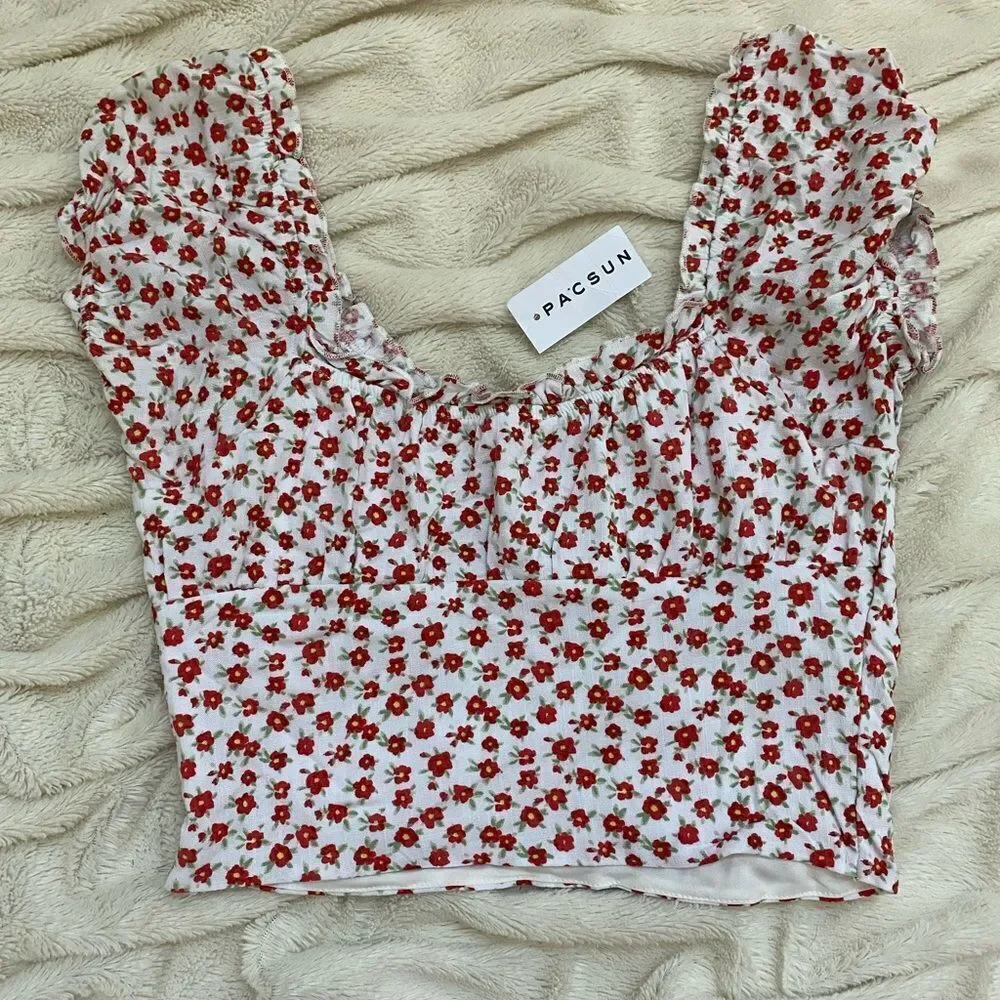 NWT PacSun L.A. Hearts floral blouse SMALL BRAND NEW WITH TAGS - Picture 2 of 5